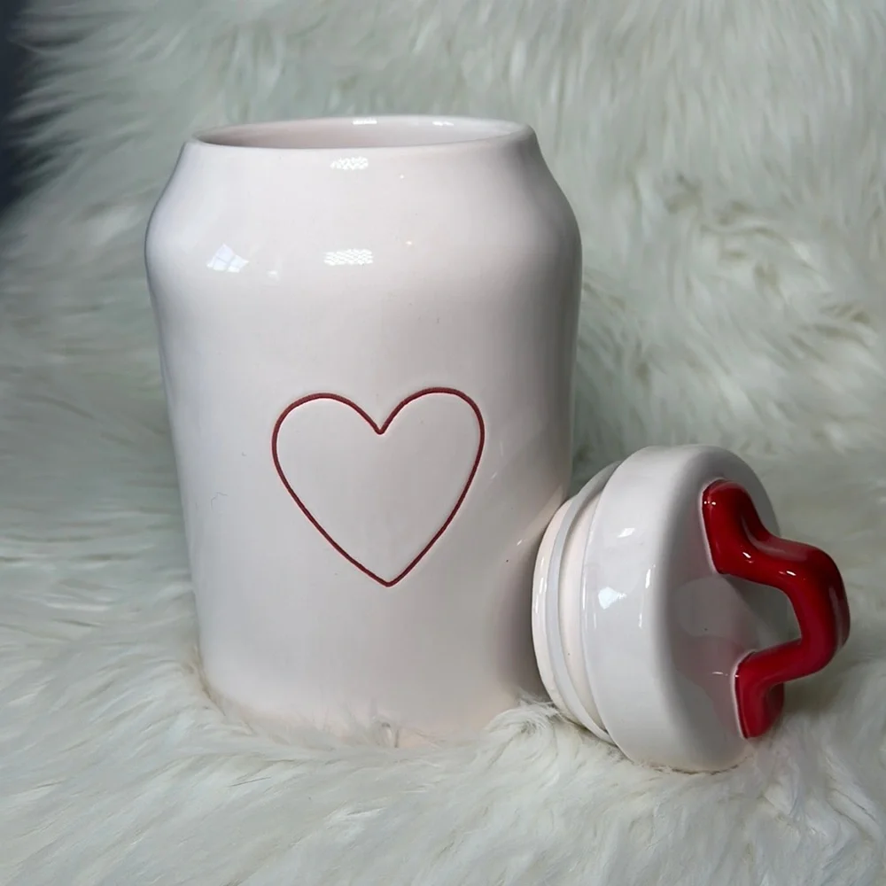 Rae Dunn Heart Canister with Red Heart